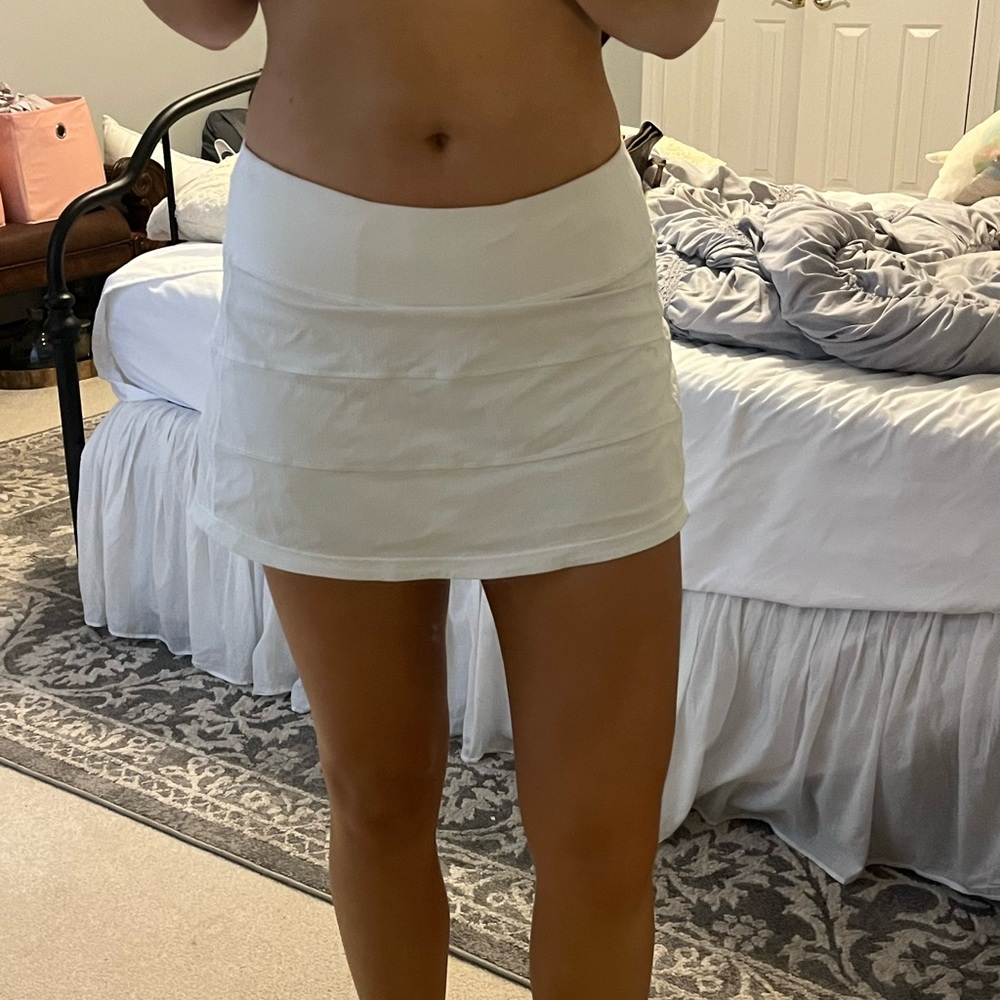 White lulu tennis skirt